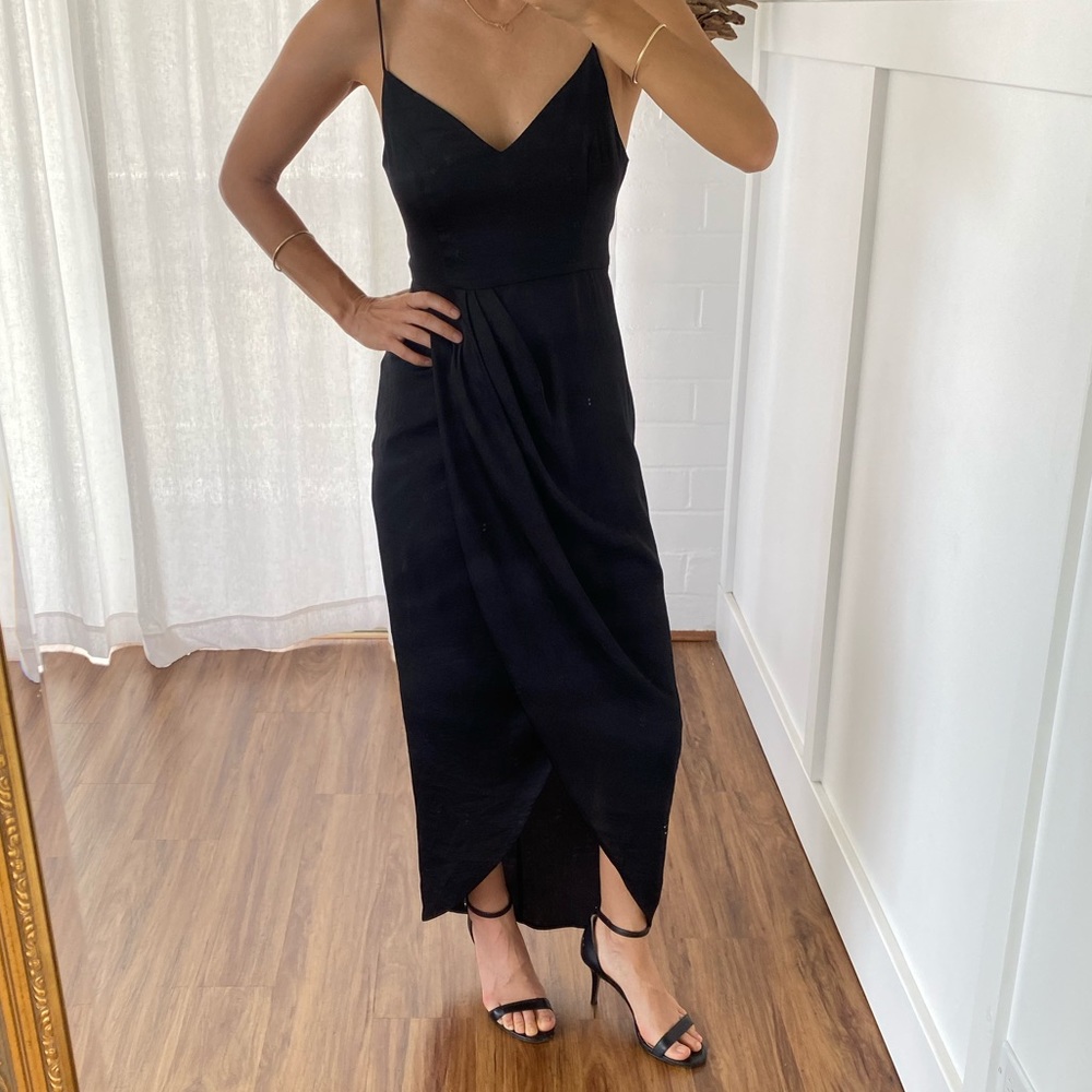 Black Satin Cocktail Dress